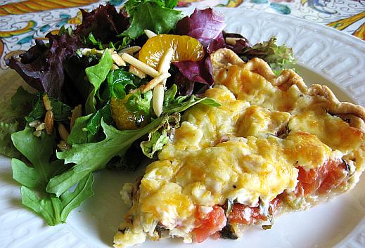 mandarin-salad-and-tomato-pie