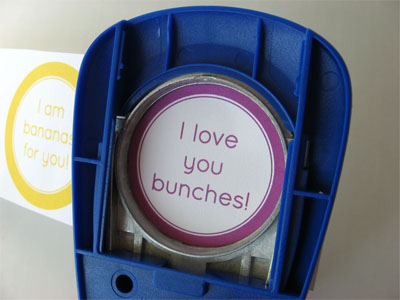 I love you bunches printable being cut out using a hole punch
