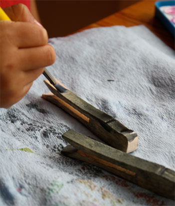 painting clothespins