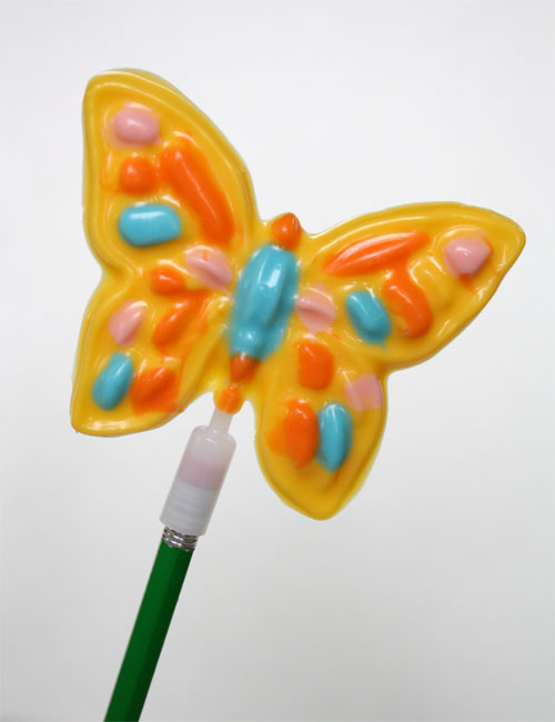painted chocolate butterfly pencil pop