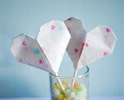 Valentine Origami sucker cover