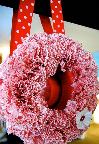 paper muffin cup wreath