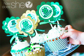 Free St Patrick's Day Cupcake Toppers