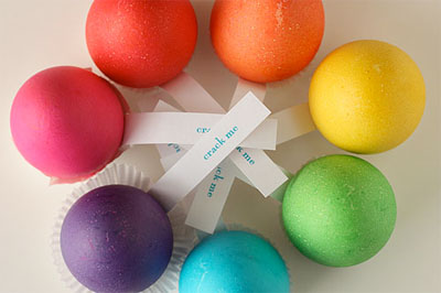 Easter eggs with secret message