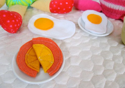 Felt Eggs and Orange Slices