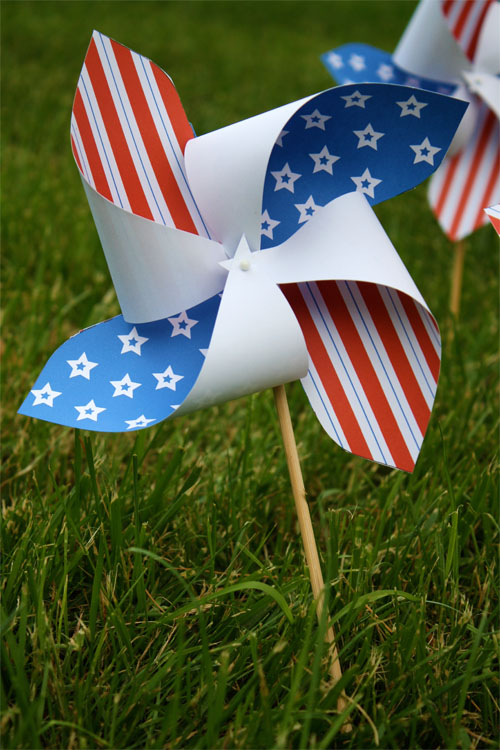 Patriotic paper pinwheel craft