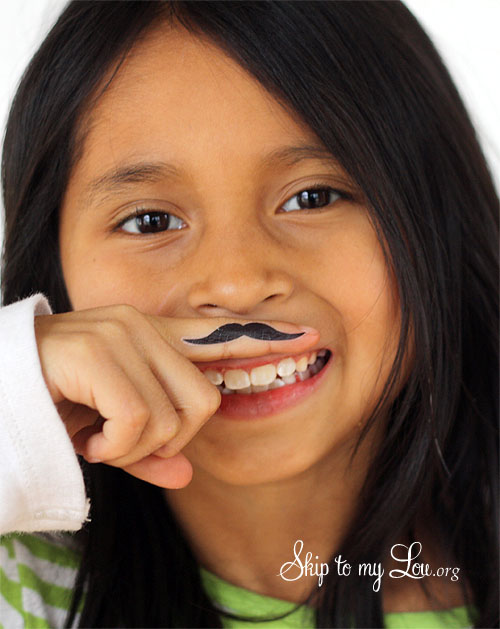 mustache printable valentines