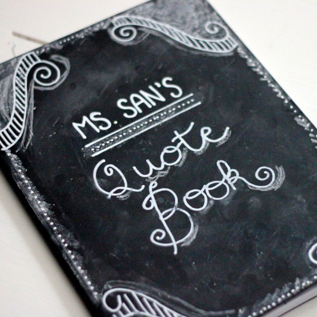 chalkboard covered notebook tutorial