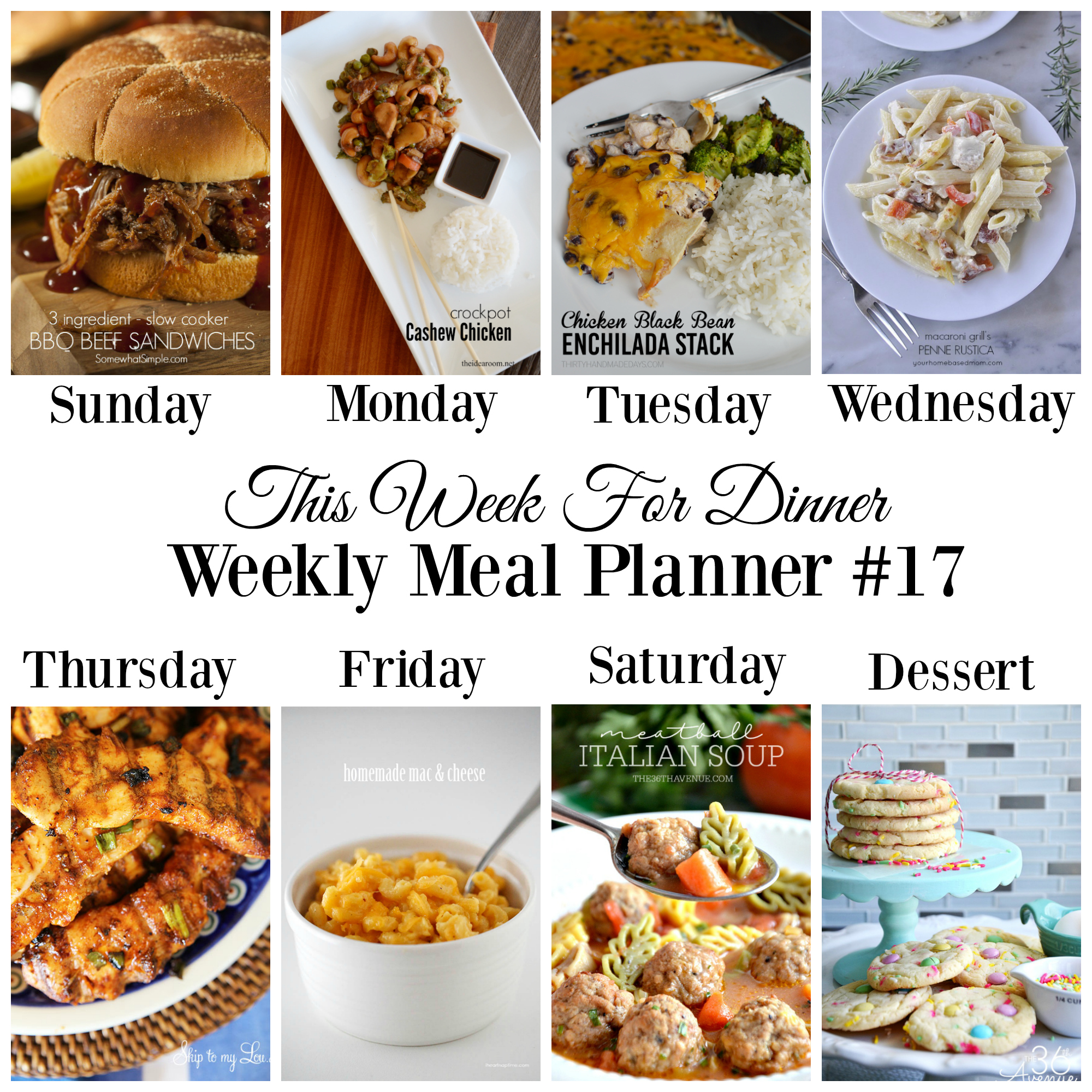 this week for dinner}weekly meal plan #17 - your homebased mom