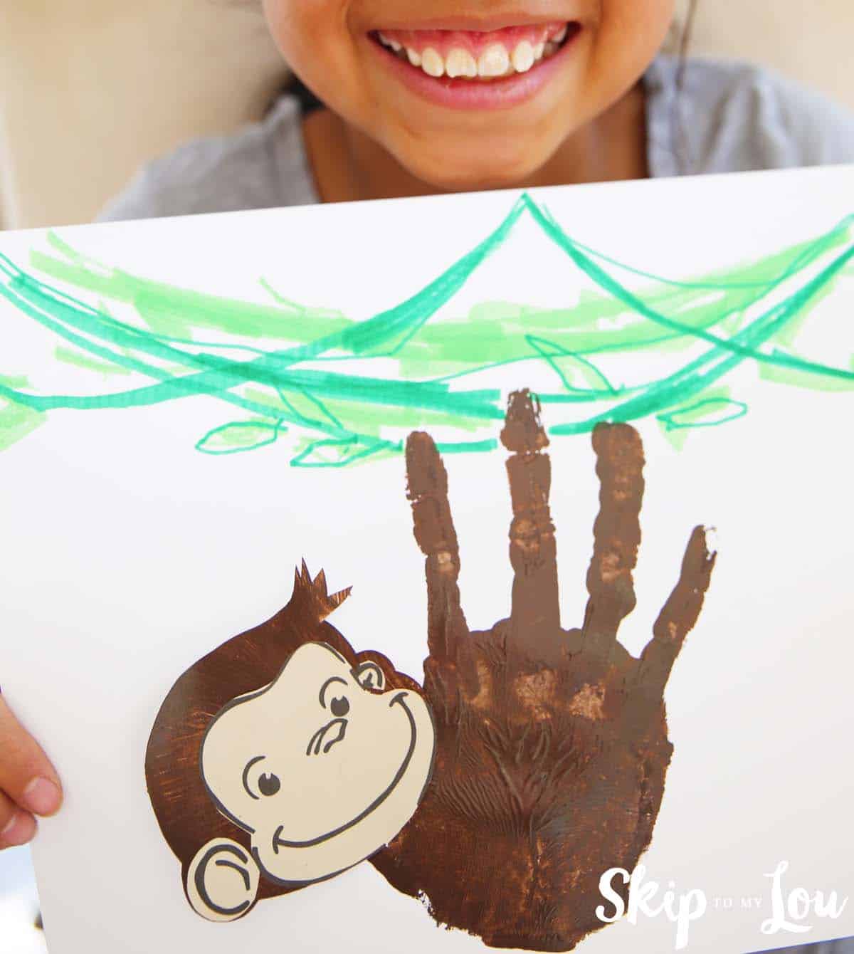 Curious George Handprint Monkey Craft | Skip To My Lou