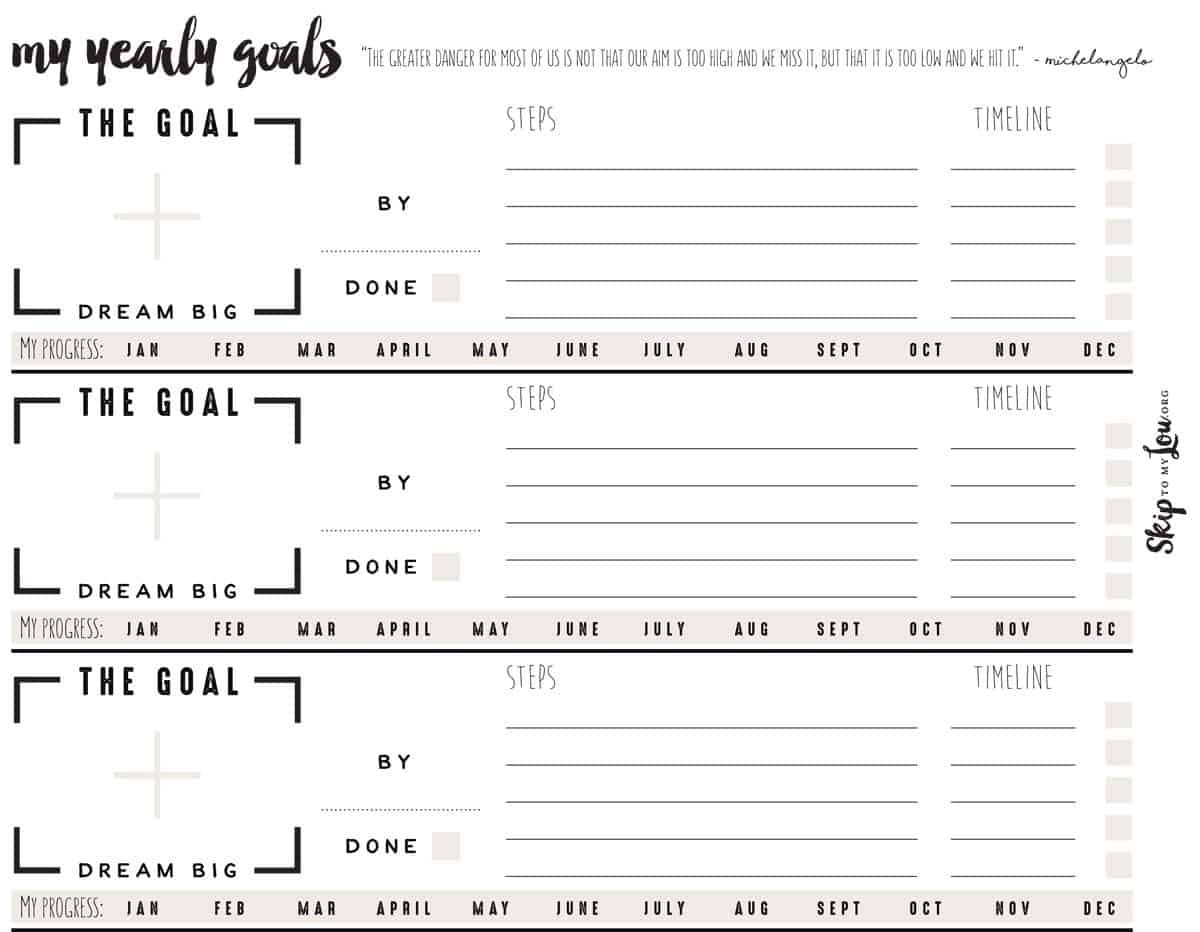 Free Goal Setting Worksheets | Skip To My Lou