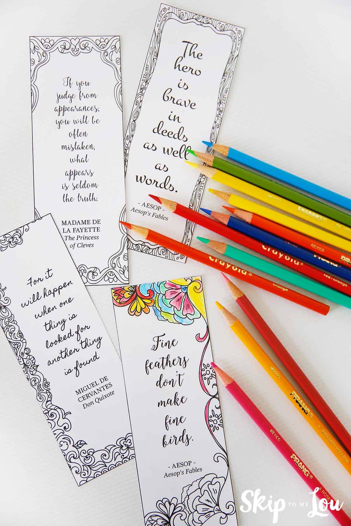 bookmarks coloring inspirational quotes printable templates printables bookmark handmade diy positive crafts reading template read skiptomylou easy colouring creative things