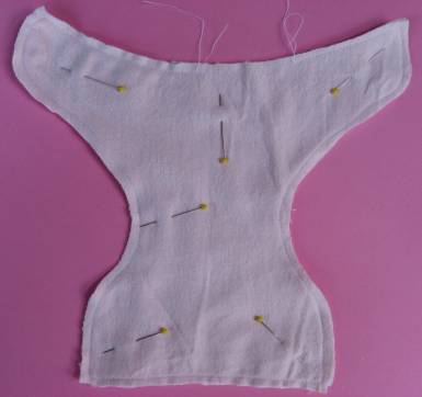 nappy pattern for doll pinned together to stitch