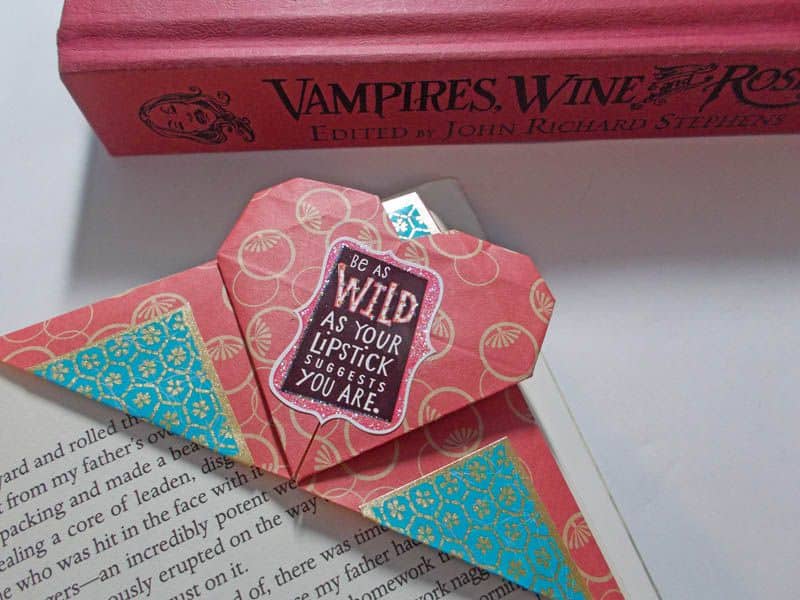 origami heart bookmark