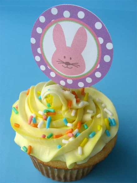 Free Printable Bunny Cupcake Toppers