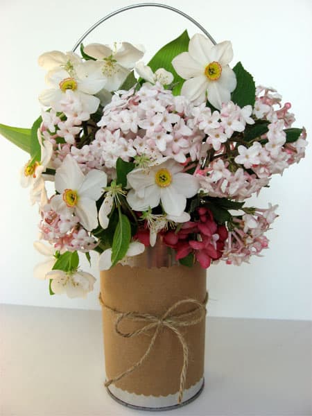 recycled may day basket in can