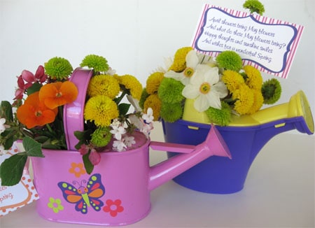 may day watering can with poem