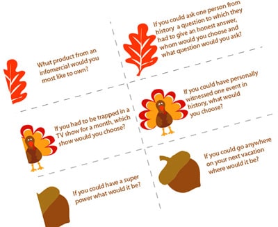 Thanksgiving Dinner Conversation Starters Printables Skip To My Lou