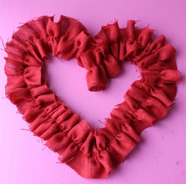 burlap heart wreath