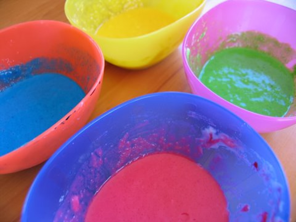 bowls of puffy paint