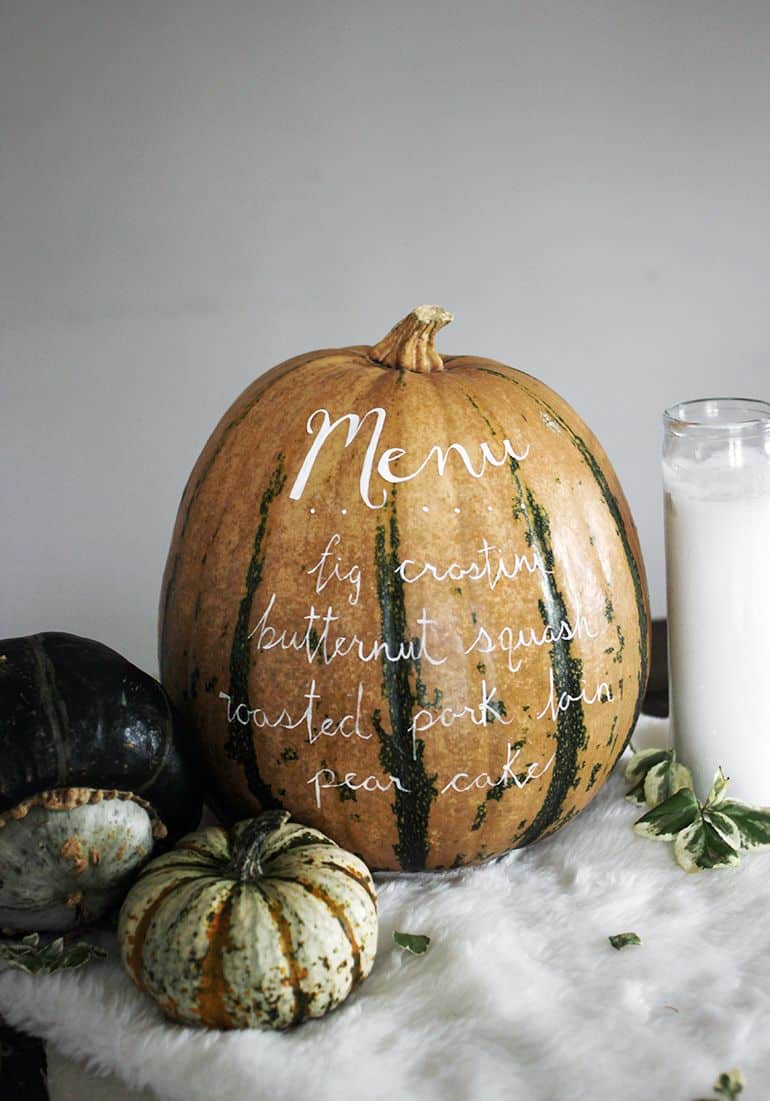 pumpkin menu centerpiece