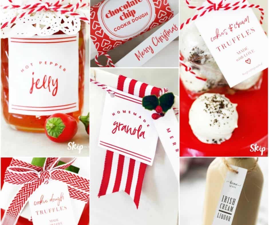 collage of edible gifts