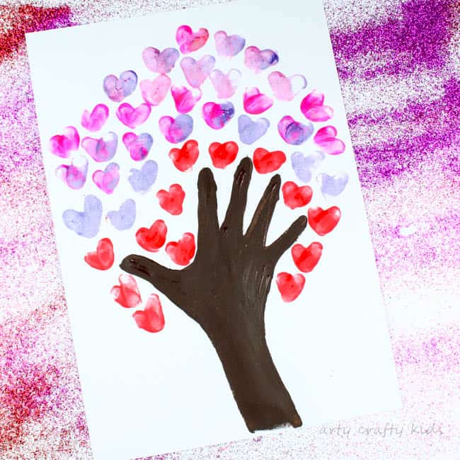valentine hand print craft