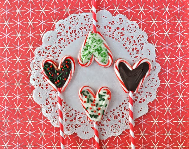 heart candy cane suckers