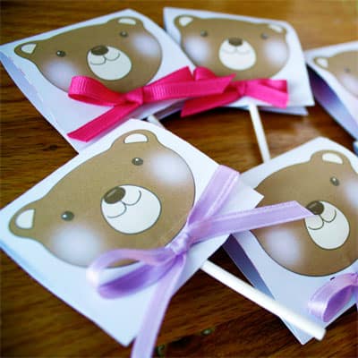 printable bear sucker cover valentines