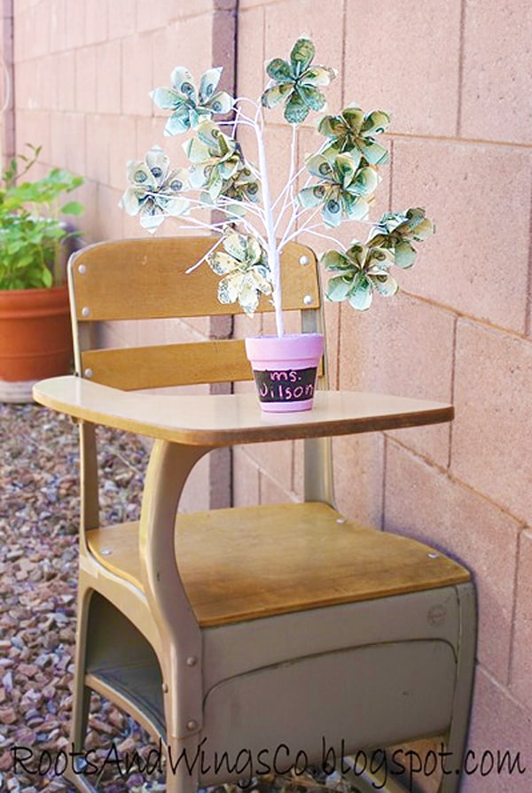 flower origami money tree