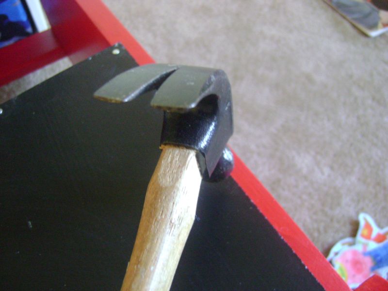 nail chalkboard to front