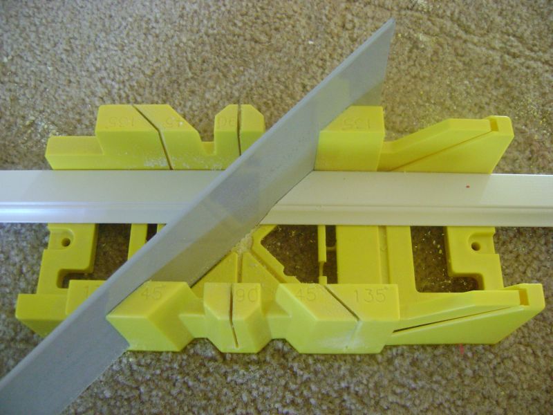 cutting trim with miter saw