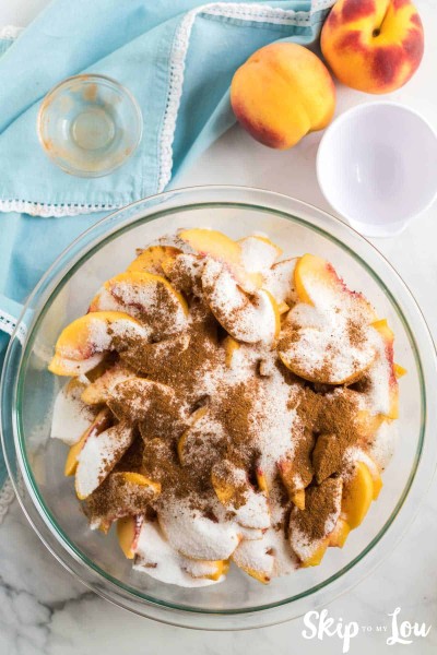 peaches with cinnamon sugar flour