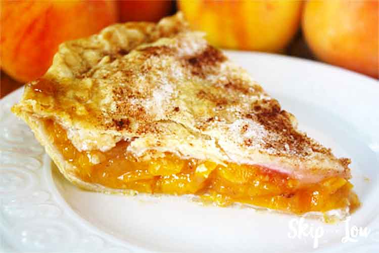 peach pie on plate