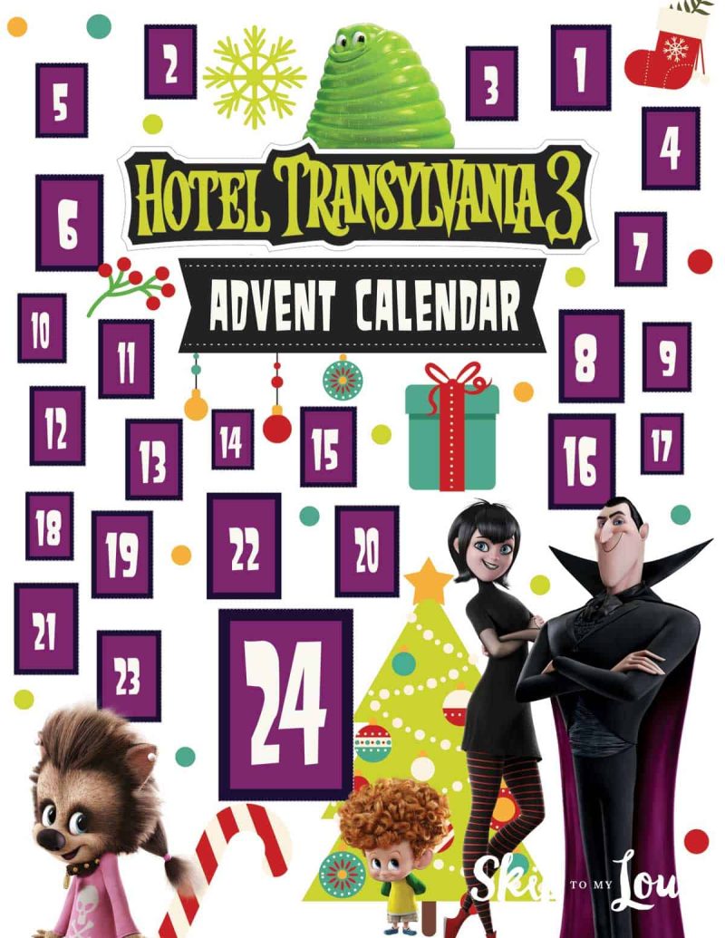 Printable Hotel Transylvania 3 advent calendar