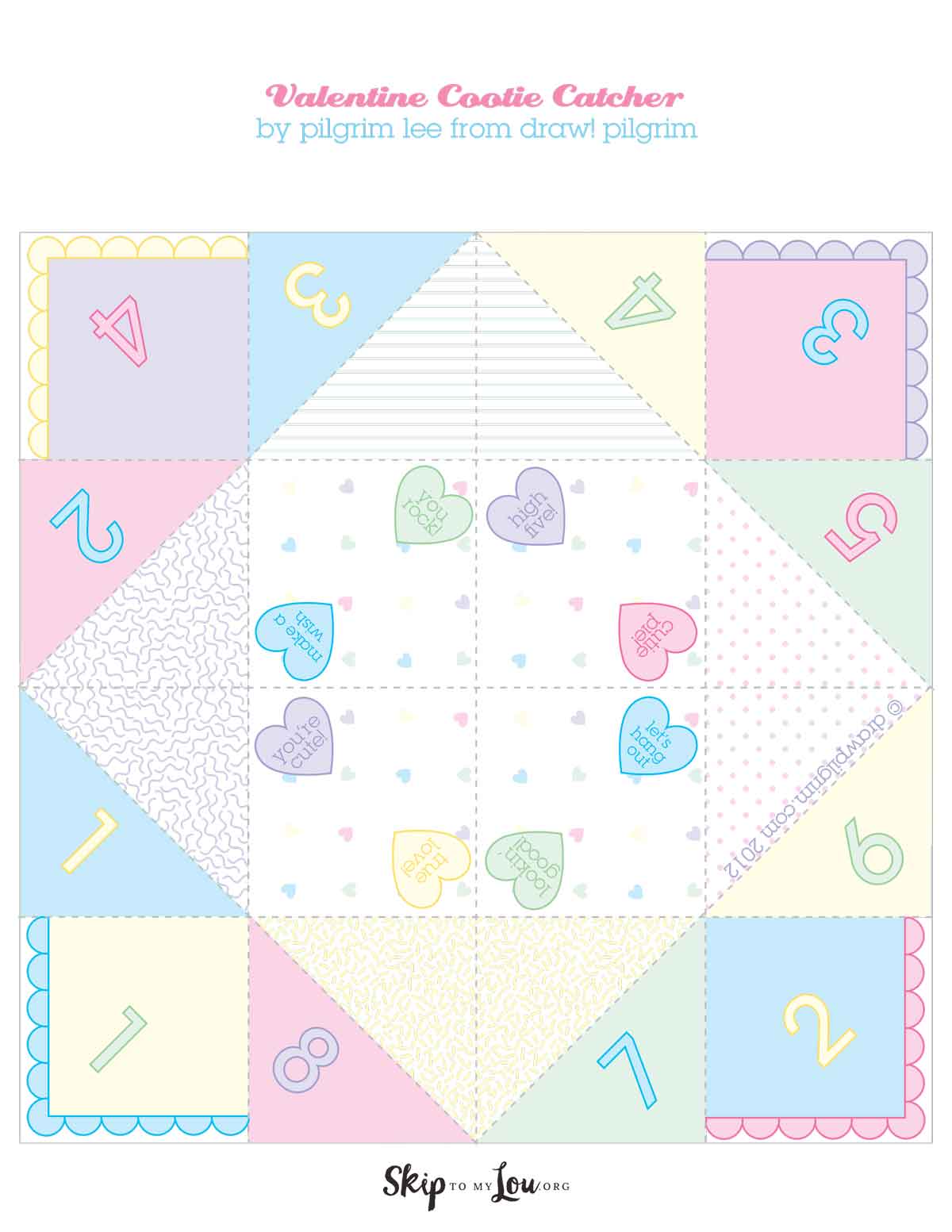 valentine fortune teller before folding