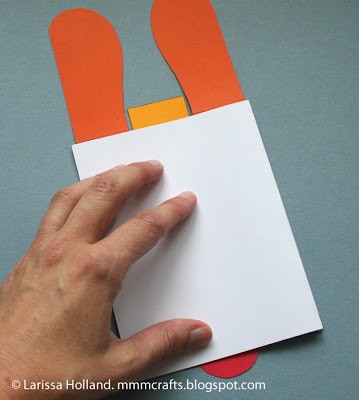 Puppy card pressing glue down