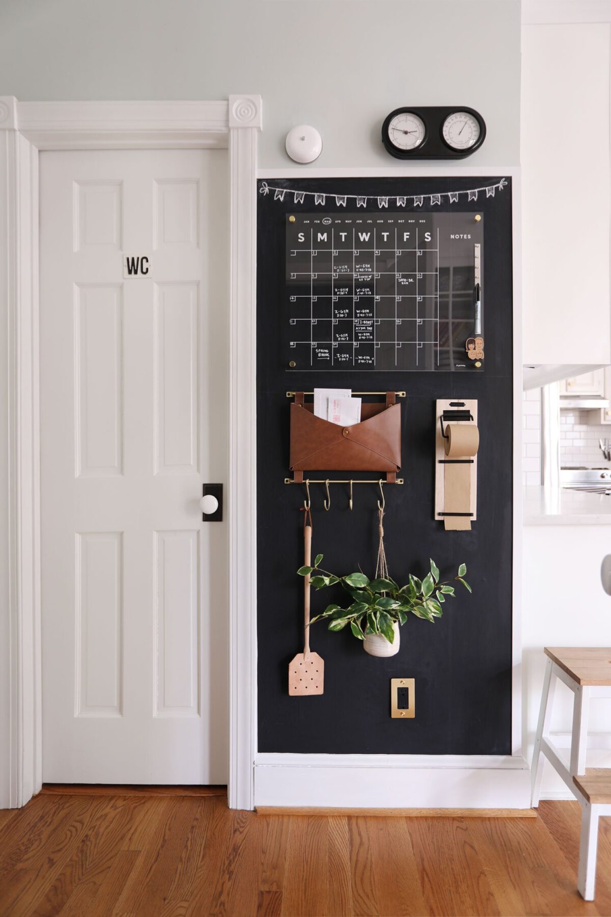 black chic wall command center