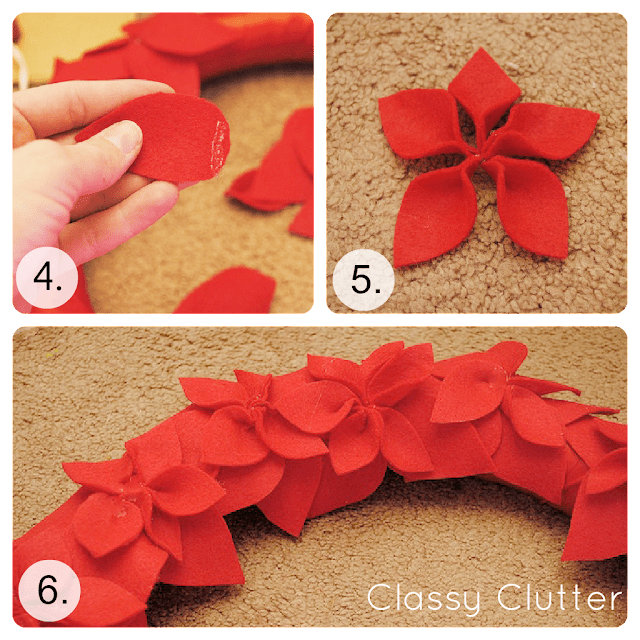 poinsettia wreath tutorial