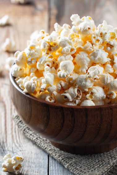 sesame popcorn in a bowl