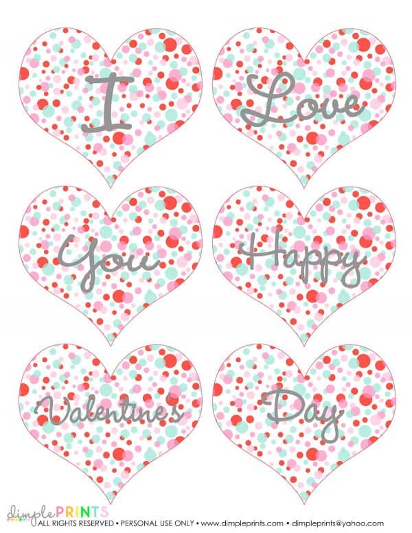 polka dot heart on white page