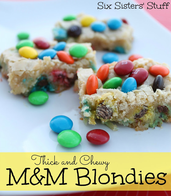 Thick and Chewy M & M Blondies
