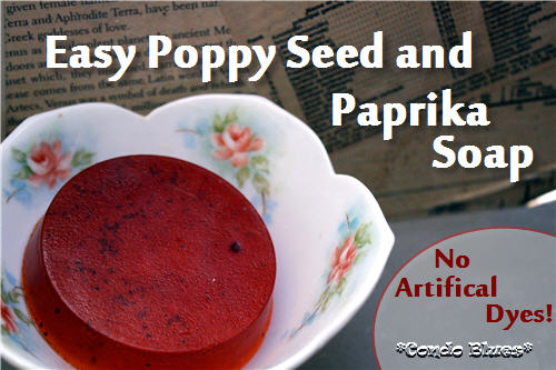 Homemade poppy seed paprika soap