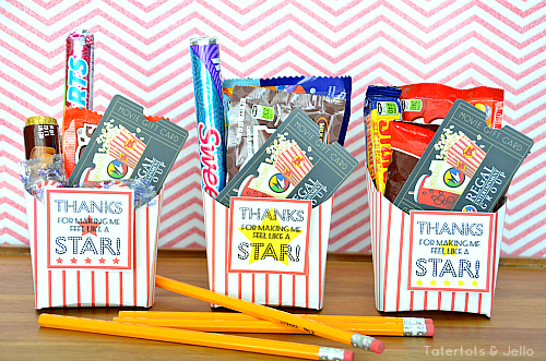 three movie themed teacher gifts