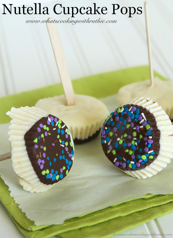 Nutella Cupcake Pops by www.whatscookingwithruthie.com 