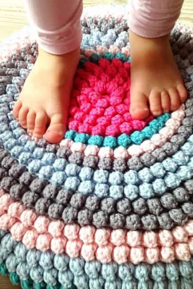 crochet bobble rug pattern
