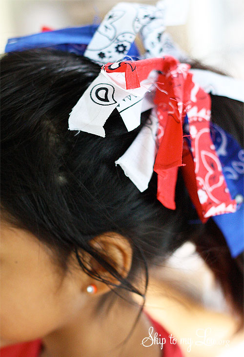 fourth of july ponytail holder