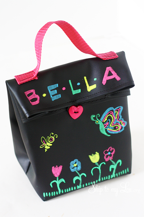 DIY Chalk Cloth Lunch Bag from Skip to My Lou. 