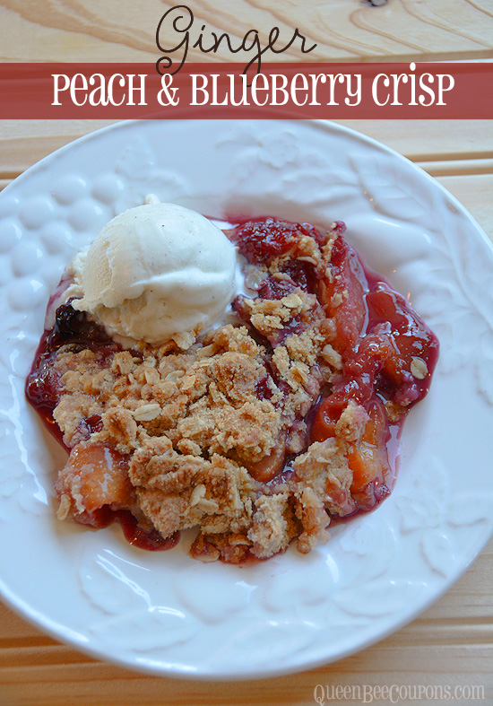 ginger peach blueberry crisp