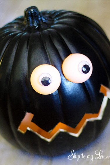 pumpkin with lighted eyes